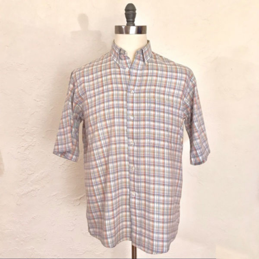 Men’s Burberry’s Short Sleeve Checked Shirt #D716